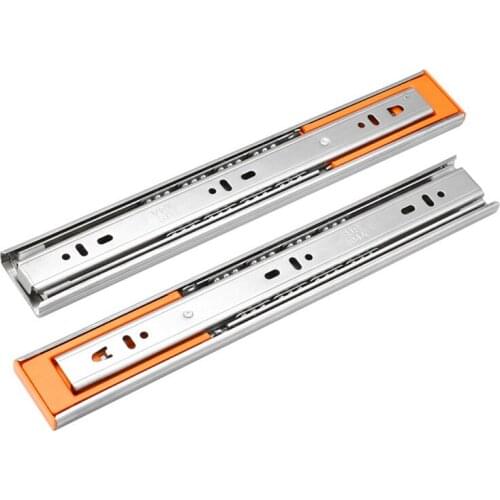 Stainless steel drawer 10 "-20" rail drawer slider three sections furniture Hardware