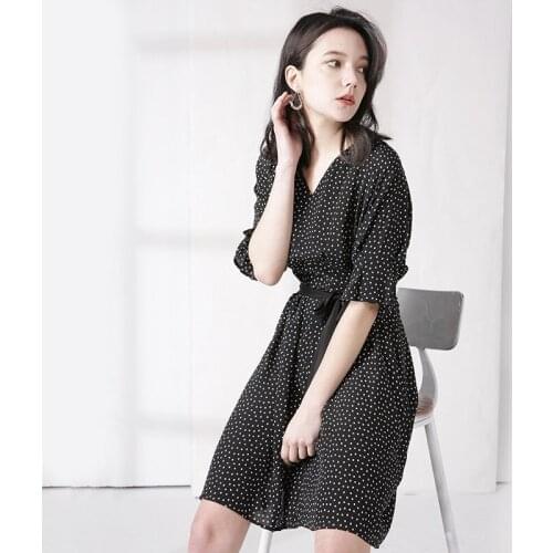 Silk dress sunflower 2019 women summer dresses bohemian beach plus size maxi plus size long robe sexy black polka dot slim belt