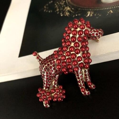 Medieval antique brass gold-plated pet dog brooch