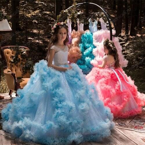 Girls Wedding Princess Dresses Autumn Winter Family Matching Clothes Mother and Baby Costume Princess Dress Model Catwalk Dress