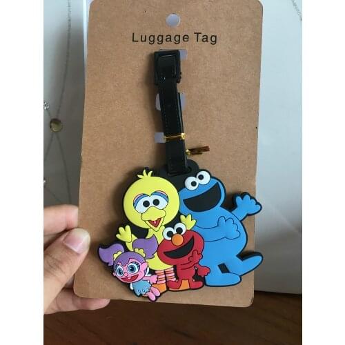 Sesame street Style Anime Travel Accessories Luggage Tag Suitcase ID Address Portable Tags Holder Baggage Label Gifts New