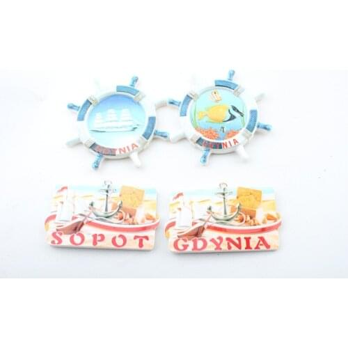 High Quality Resin 3D Fridge Magnet POLAND Souvenirs For Kids SOPOT GDYNIA Tourist Gift Refrigerator Magnetic Sticker Home Decor