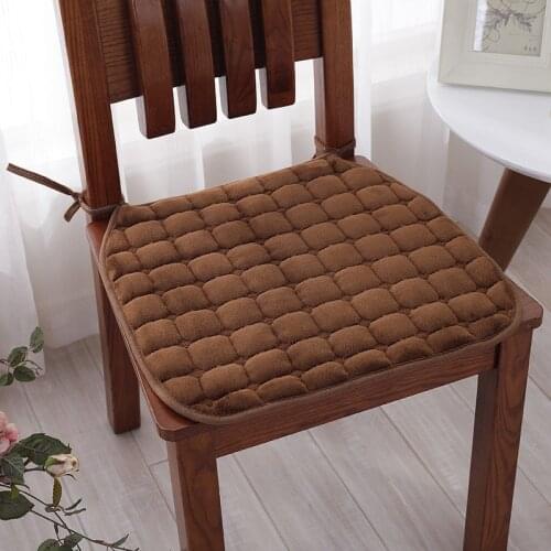 Winter Solid Color Plush Home Office Decor ComfortableChair Seat Cushion Square Chair Bar Stool Cushion 40x40cm45x45cm50x50cm