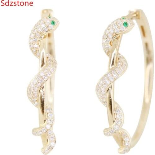 1Pair Trendy Cute Big 30mm Snake Hoop Earrings For Women Punk Snake Hollow Round Endless Circle Earrings Jewelry