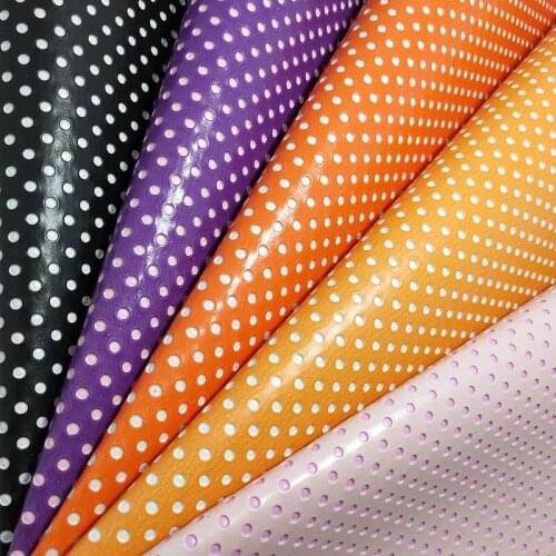 1PC 21X29CM Synthetic Letaher, Cuero Sintetico Embossed Dots Leather For Making Bows Accessories T64