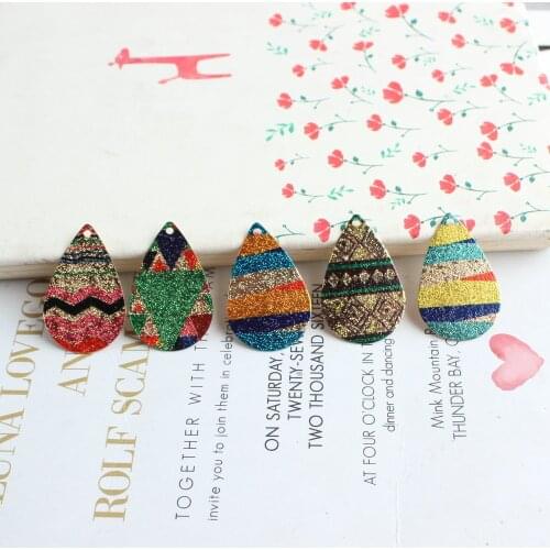 10pcs/lot Cute Enamel Unique Printing Water Drop Flakes Charms For Necklace Bracelet Earring DIY Jewelry Findings XL1183