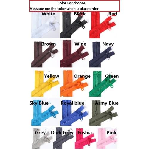 10pcs Factory Supply 5# Chunky Zipper Open Ended zip Plastic Teeth 60cm / 70cm Resin Zippers for coat