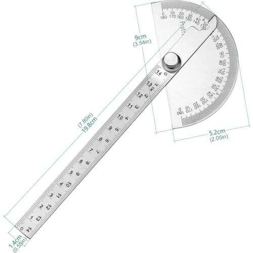 145mm Stainless Steel 180 Protractor Angle Meter Measuring Ruler Rotary Mechanic Tool Ruler Protractor
