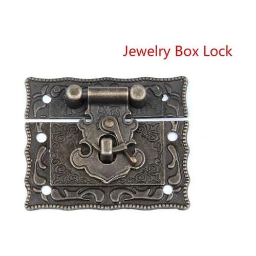 1PC/2PCS Home Living Hobbies Jewelry Box Lock Security & Safes Antique Style Hardware Bronze Tone Metal Rectangle Latch