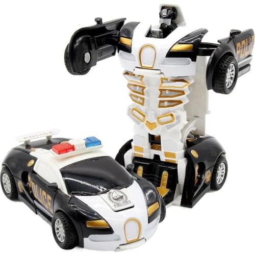 Deformation Action Crash Inertial Transformation Car Toys Automatic Transform 2 In 1 Robot Birthday Gift for Boys Children Y142