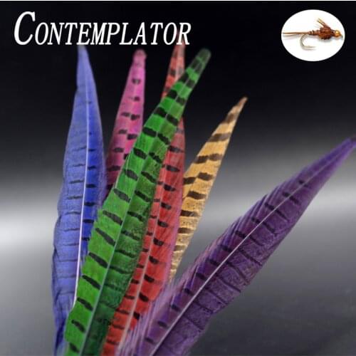 6optional colors fly tying pheasant tails 5pcs/set 35cm length soft breathable ringneck tail feathers nymph tails&legs&bodies
