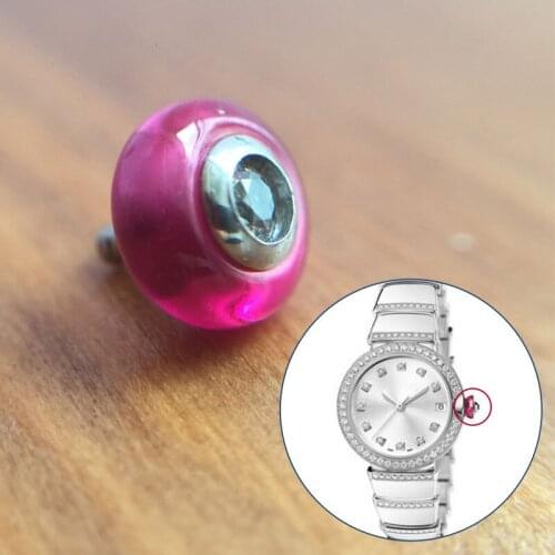 6.2mm steel waterproof Ruby Crystal watch crown for BVG LVCEA lady watch replacement parts tools