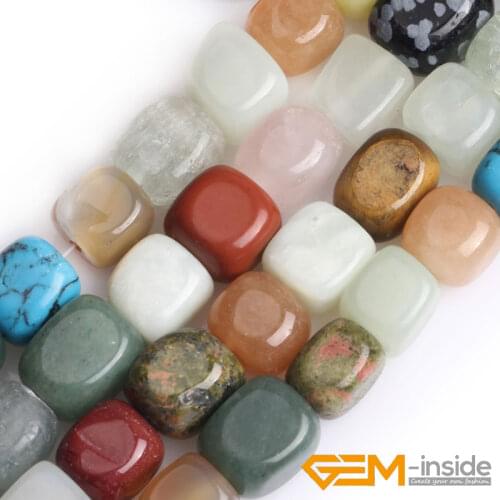 9x11mm Mixed Gem stone Faceted Loose Beads For Jewelry Making DIY Bracelet or Necklace Strand 15" Free Shipping!! New