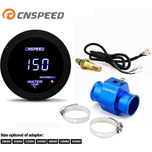 Car Auto Digital 2" 52mm Water Temp Gauge With Sensor Smoke Lens water Temperature Meter with sensor adapter