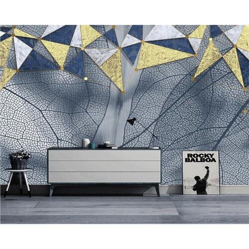 Beibehang Customized modern new ginger yellow mosaic stitching modern 3d TV background wallpaper wall papers home decor