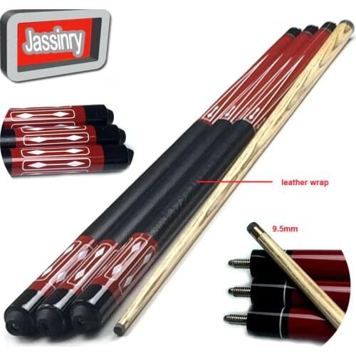 Free shipping SC003 red Snooker ball arm cues 9.5mm rubber wood Pool cues in 1/2 split Joint leather wrap Billiards accessories