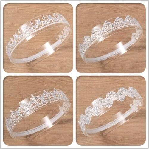 Boutique 12pcs Fashion Glitter Tiaras Floral Lace Trim Newborn Headbands Sequin Cartoon Soft Hairbands Princess Headwear