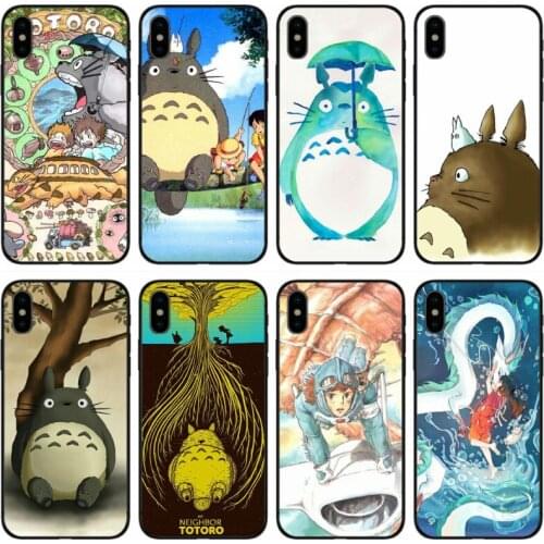 Studio ghibli Cover Soft Silicone black Phone Case For iPhone 6 6plus 7 8plus 5 5S 5C SE X XS XR XS Max