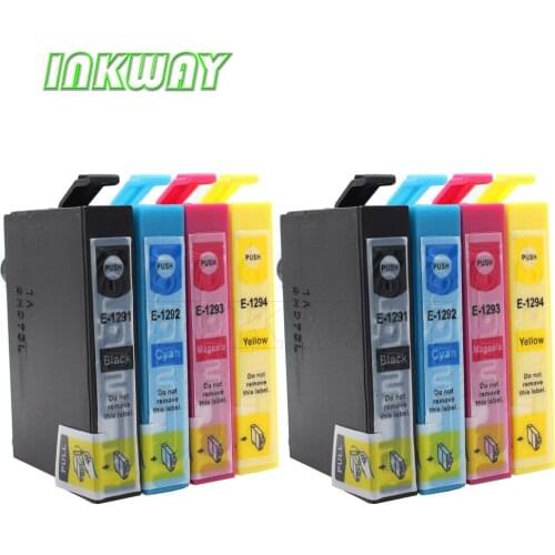 INK WAY 8 pk T129 T1291 Ink cartridges for WorkForce WF-7015 WF-7515 WF-7525 WF-3010DW WF-3520DWF WF-3530DTWF Printer