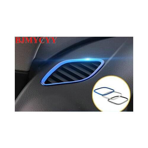 BJMYCYY 2PCS/SET Stainless steel decoration frame of air outlet of air conditioner for automobile dashboard for Audi A3 2014-16