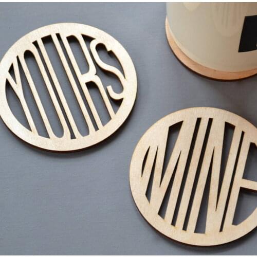 10cm Wooden Tableware Insulation Mat Coaster Cup YOUR Letters Mats Pad Heat-insulated Bowl Placemat Nordic Home Decor Desktop
