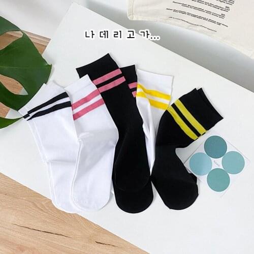 1-8Y 1Pair Children Soft Striped Straight Socks Summer Thin College Style Parallel Bars Boys&girls Calf Solid Color Sports Socks
