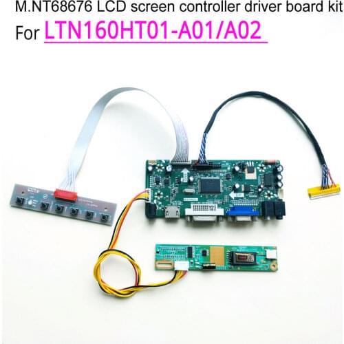 For LTN160HT01-A01/A02 M.NT68676 display controller drive card 1920*1080 16" LVDS 30Pin CCFL LCD monitor panel VGA+DVI Kit