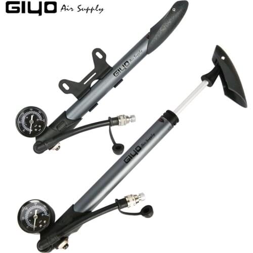 Giyo 300psi MTB Shock Fork Pump Schrader Valve Bicycle Tire Mini Air Inflator Cycling Portable Fork Rear Suspension Hand Pump