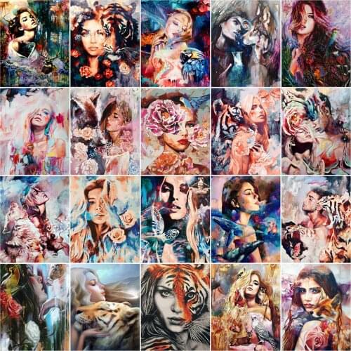 HUACAN Paint By Number Figure Drawing On Canvas Girl DIY Pictures By Numbers Hand Painted Paintings Art Gift Kits Home Decor