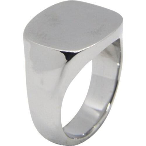 Support Dropship Size 7-13 Polish Square Cool Ring 316L Stainless Steel Fashion Jewelry Ring