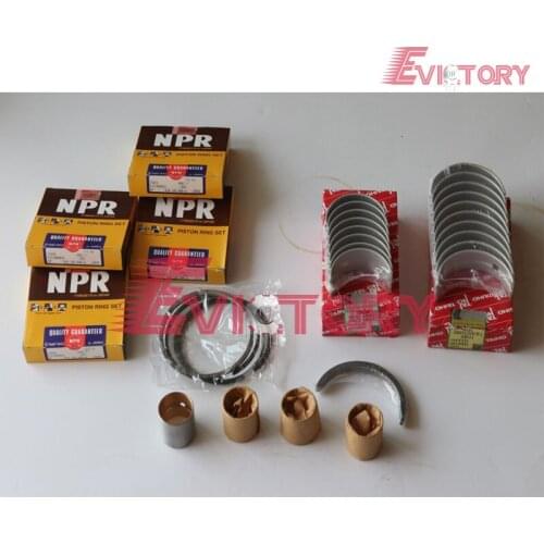 4BB1T 4BB1 piston ring set +gasket kit+ crankshaft & con rod bearing kit for Isuzu Truck NPR