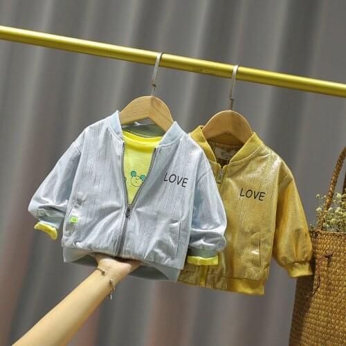 Boys girls childrens jacket spring and autumn new babys bright face jacket babys baseball suit fashion