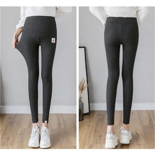 Maternity Leggings High Waist Belly Support Ankle Length Cats Print Trousers Adjustable Over Bump Pants for Pregnant Women