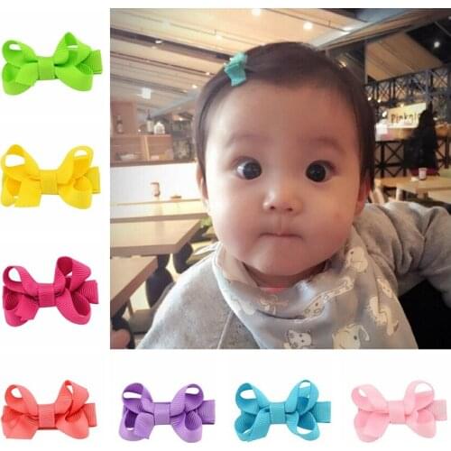 Mini Hair Bows clips Accessories for Women Girl all Cover Ribbon Lined Bowknot Alligator Hairpin 6pcs FJ3232