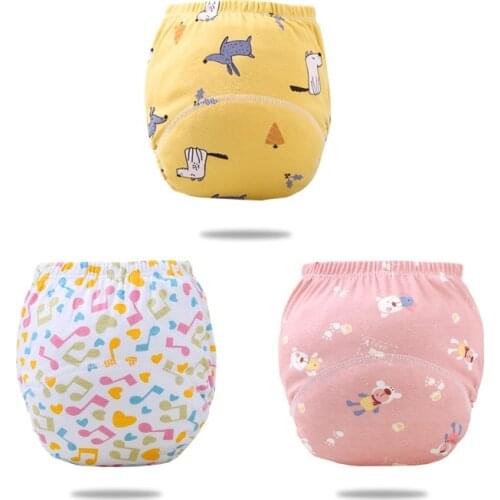 Reusable Baby Cloth Diapers Ecologicos Cottton Nappy Waterproof Washable Training Panties fit 0-2year 3-15kg Baby