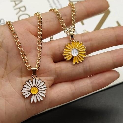 Fashion Sunflower Necklace for Women Daisy Pendant Necklace Party Collares Ketting Accessories 2021 Bohemian Vintage Jewelry