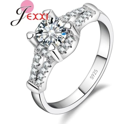 Fashion Wedding Ring For Women 925 Sterling Silver Ring Cubic Zirconia Crystal Ring New Jewelry Accessory