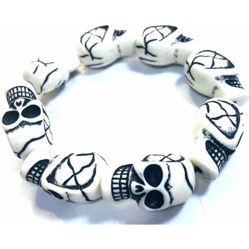 Skeleton Bracelet Vintage Gothic White Punk Skull Mens Band Steampunk Bangle