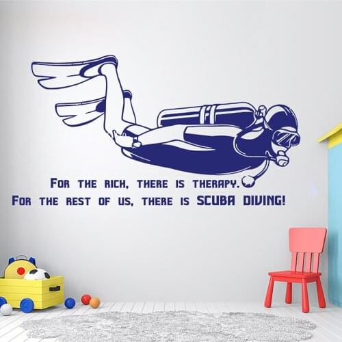 Diving Wall Stickers Personality Slogan Ocean Aquarium Beach Holiday House Teen Boys Girls Room Bedroom Decoration Vinyl Decals