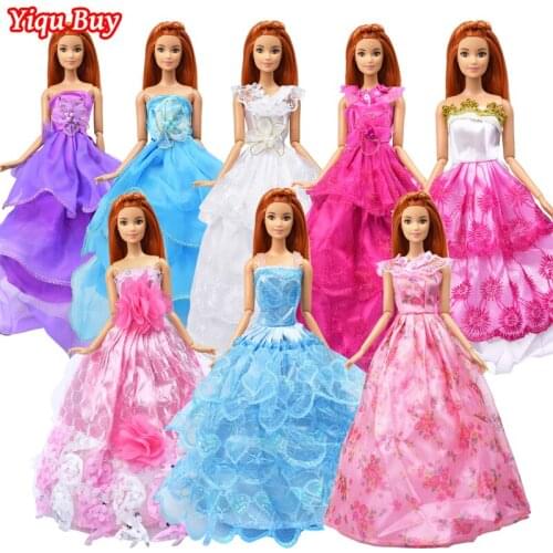 New Random 5 Pcs Doll Wedding Dress Noble Beautiful Princess Dress Various Styles Evening Dress for 12 Inch Doll Accessories