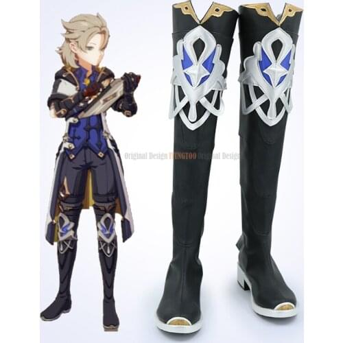 Genshin Impact Albedo Anime Characters Shoe Cosplay Shoes Boots Party Costume Prop