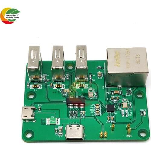 Ziqqucu for Raspberry Pi Zero Network Hub Expansion Board USB to Ethernet Hub USB Type-C Micro USB Type B Interface