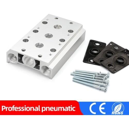 Pneumatic Solenoid Valve Manifold 4V210-08 4V220-08 Base Board Air Exhaust Plate Airtac Type 4V200 200M 4F 6F 8F 10F 12F