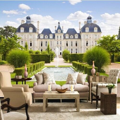 Custom mural 3D European Castle Patio Moody Fresco Custom Restaurant Living Room TV Background Wallpaper mural