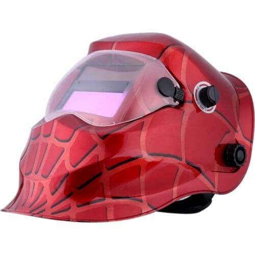 Professional Welding Helmet Red Cobweb Solar Auto Darkening Welding Mask Welding & Soldering Supplies Suitable for Laser Welding