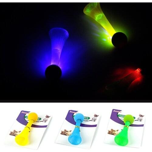 Random Color Bouncy Cat Toy Light up Spring Toys Cat Interactive Toy Plastic Funny Cat Ball Toy Play Ball Training Toy Legendog