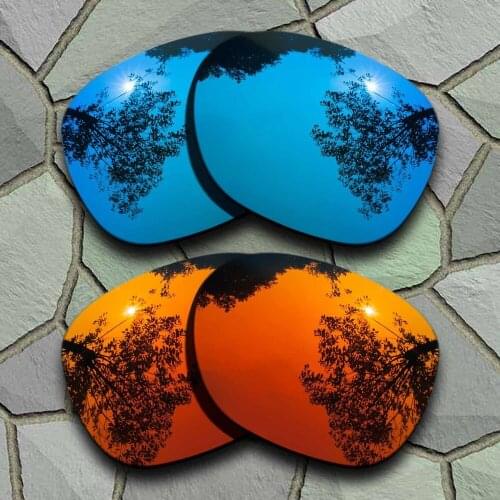 Sky Blue&Red Orange Sunglasses Polarized Replacement Lenses for Oakley Garage Rock