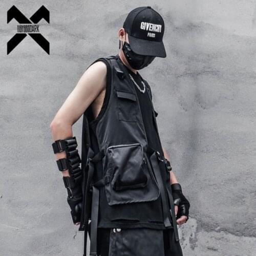 11 BYBBS DARK Cargo Vest Men 2021Autumn Summer Men Functional Coat Sleeveless Jacket Casual Men Vest Coat Techwear WB182