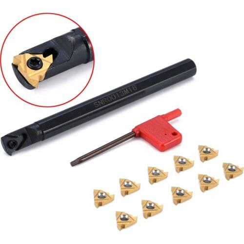 1pc SNR0013M16 Turning Tool Holder Boring Bar + 10pcs Insert Spanner with Wrench For CNC Lathe Threading Tools