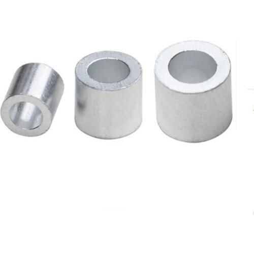 100pcs Round Aluminum Wire Clamps Card Heads Wire Locks M1.2 M1.5 M1 M2 M2.5 M3 M4 M5 M6 M8 Aluminum Cable Crimps Sleeve